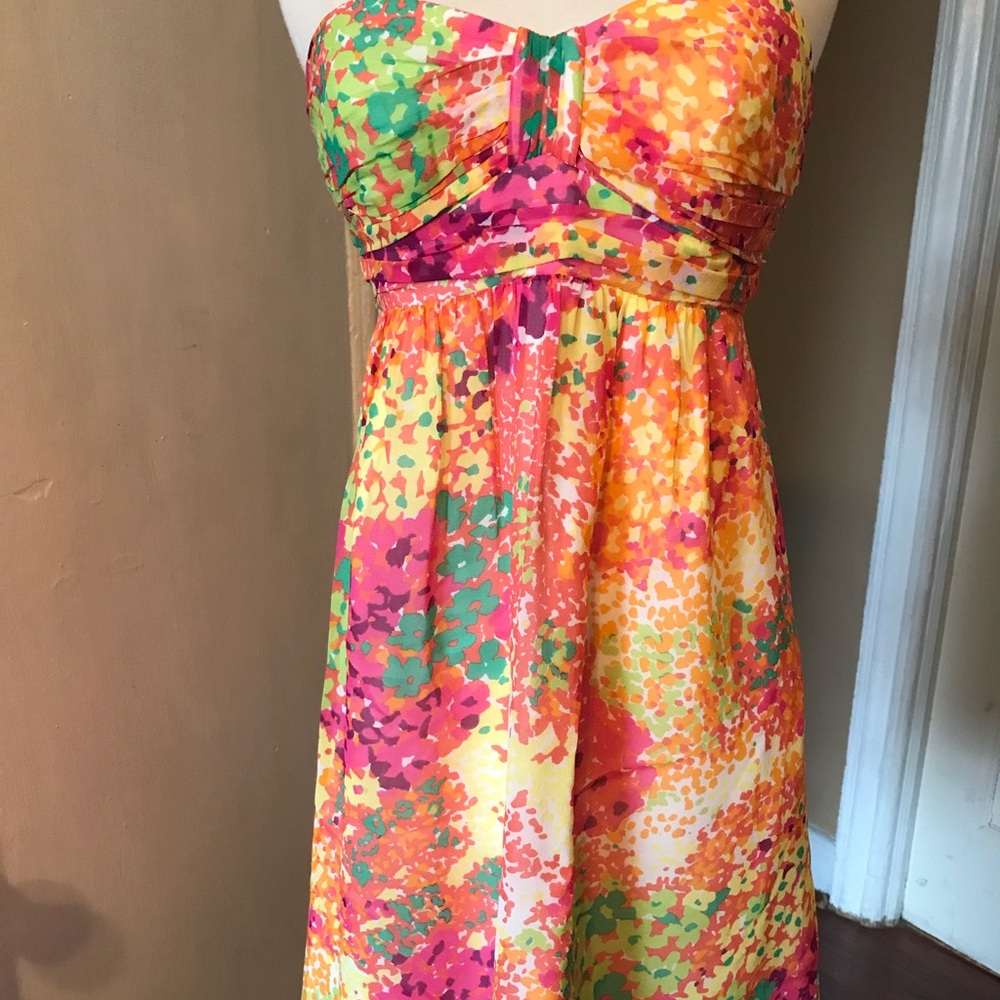 Shoshanna ruched floral dress